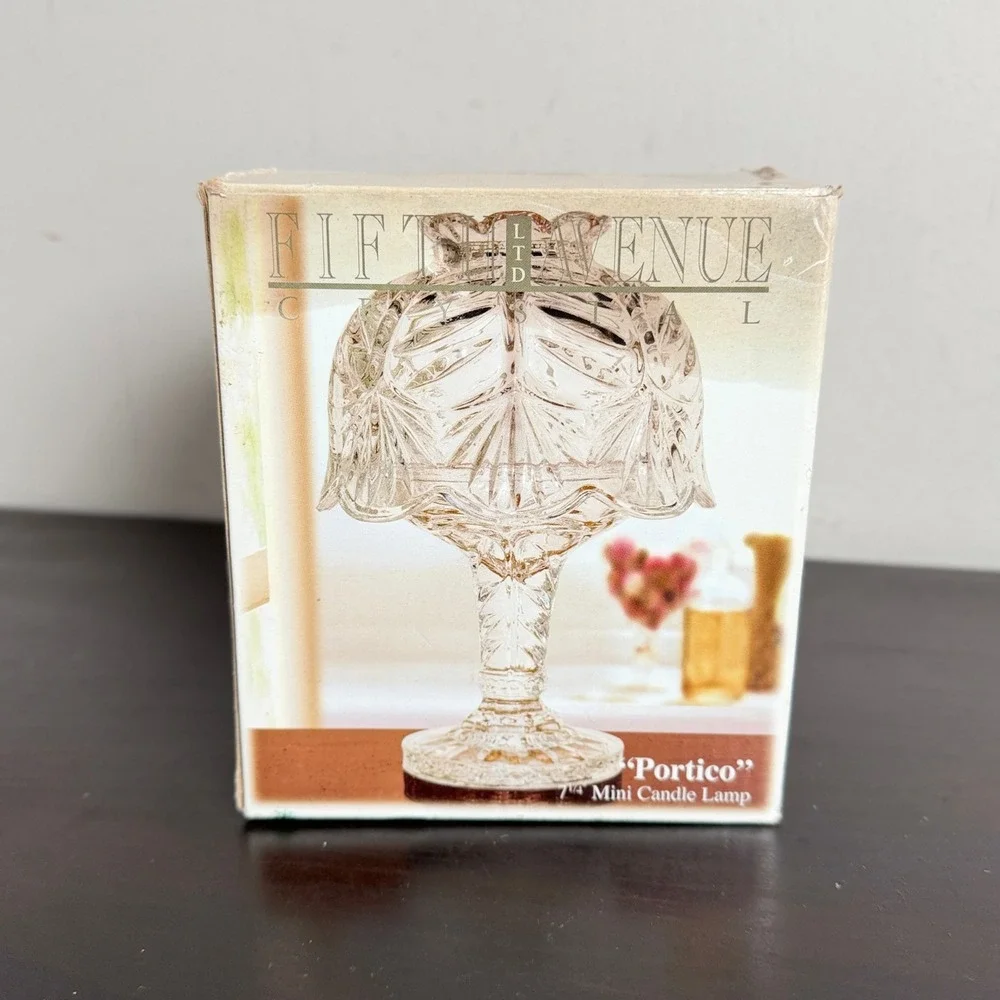 Fifth Avenue Crystal Portico Mini Candle Lamp Fairy Lamp Votive Holder 7.25 inch